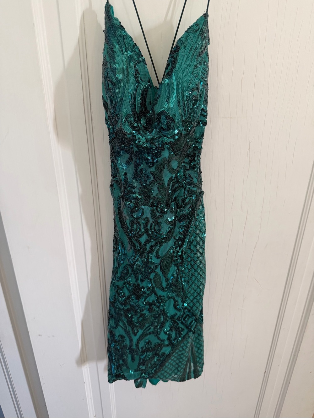 Windsor Teal Sequin Midi Slip Dress